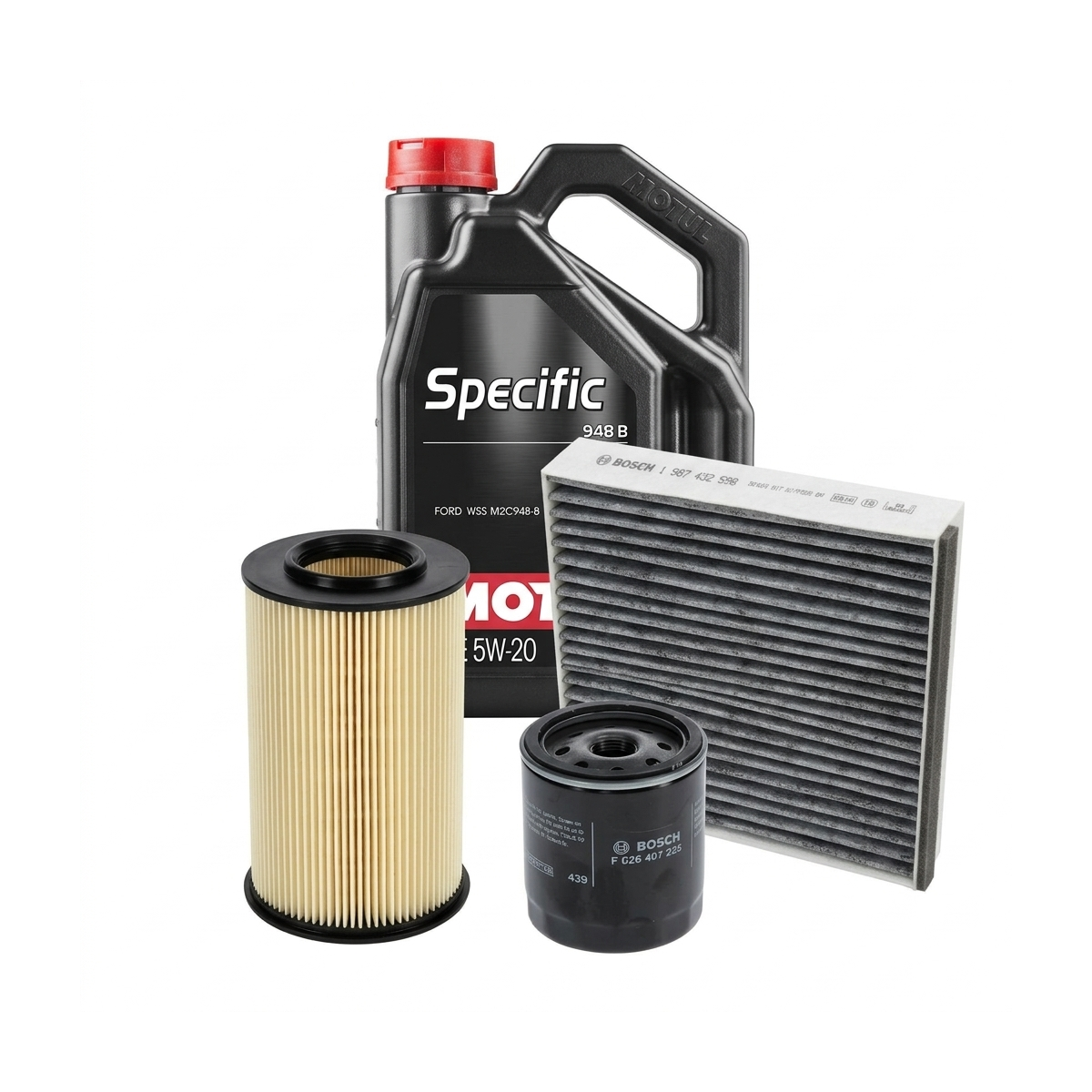 Kit revizie ulei Motul SPECIFIC 948B 5W-20 + filtre Ford Focus 3 1.0 EcoBoost 100 CP – Bosch