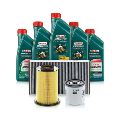 Kit revizie ulei Castrol Magnatec Professional Ford 5W-20 + filtre Ford Focus 3 1.0 EcoBoost 100 CP – MANN