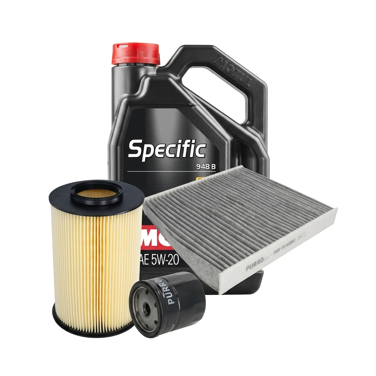 Kit revizie ulei Motul SPECIFIC 948B 5W-20 + filtre Ford Focus 3 1.0 EcoBoost 100 CP – PURRO