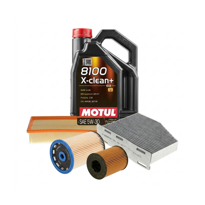 Kit revizie ulei Motul 8100 X-CLEAN+ 5W-30 + filtre VW Passat B7 2.0 TDI 170 CP – Bosch