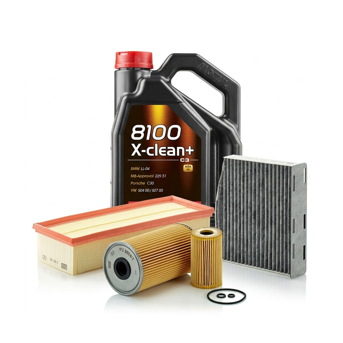 Kit revizie ulei Motul 8100 X-CLEAN+ 5W-30 + filtre VW Passat B7 2.0 TDI 170 CP – MANN