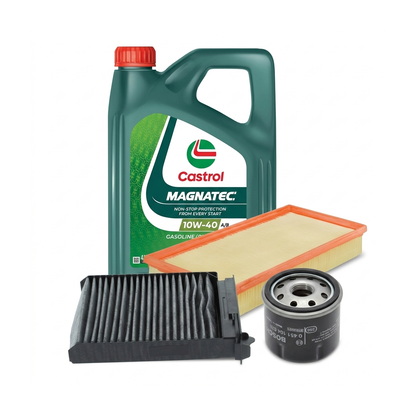 Kit revizie ulei Castrol MAGNATEC 10W-40 A/B + filtre Renault Clio 3 1.2 16V Hi-Flex 75 CP – Bosch