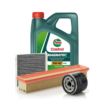Kit revizie ulei Castrol MAGNATEC 5W-40 A3/B4 + filtre Renault Clio 3 1.2 16V Hi-Flex 75 CP – MANN
