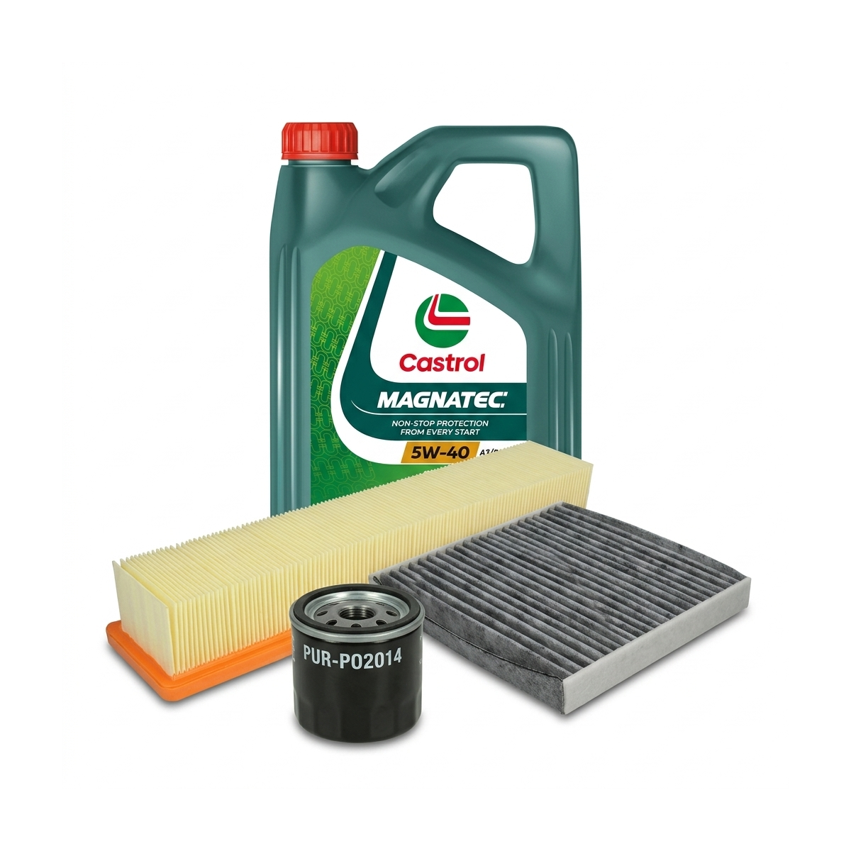 Kit revizie ulei Castrol MAGNATEC 5W-40 A3/B4 + filtre Renault Clio 3 1.2 16V Hi-Flex 75 CP – PURRO