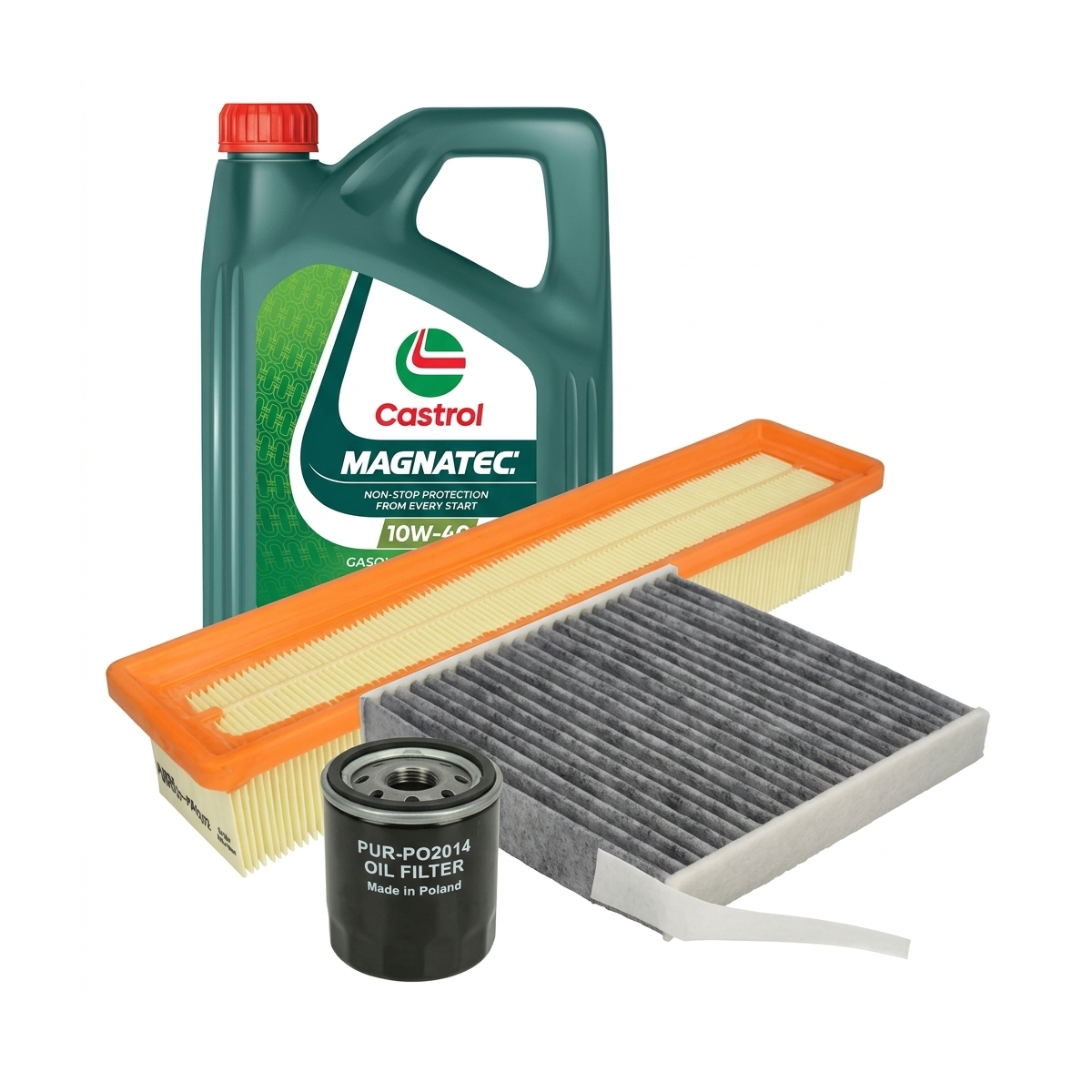 Kit revizie ulei Castrol MAGNATEC 10W-40 A/B + filtre Renault Clio 3 1.2 16V Hi-Flex 75 CP – PURRO