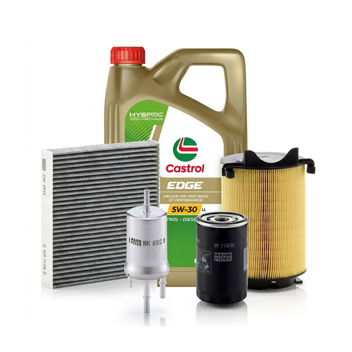 Kit revizie ulei Castrol EDGE 5W-30 LL + filtre VW Golf 6 1.6 102 CP – MANN