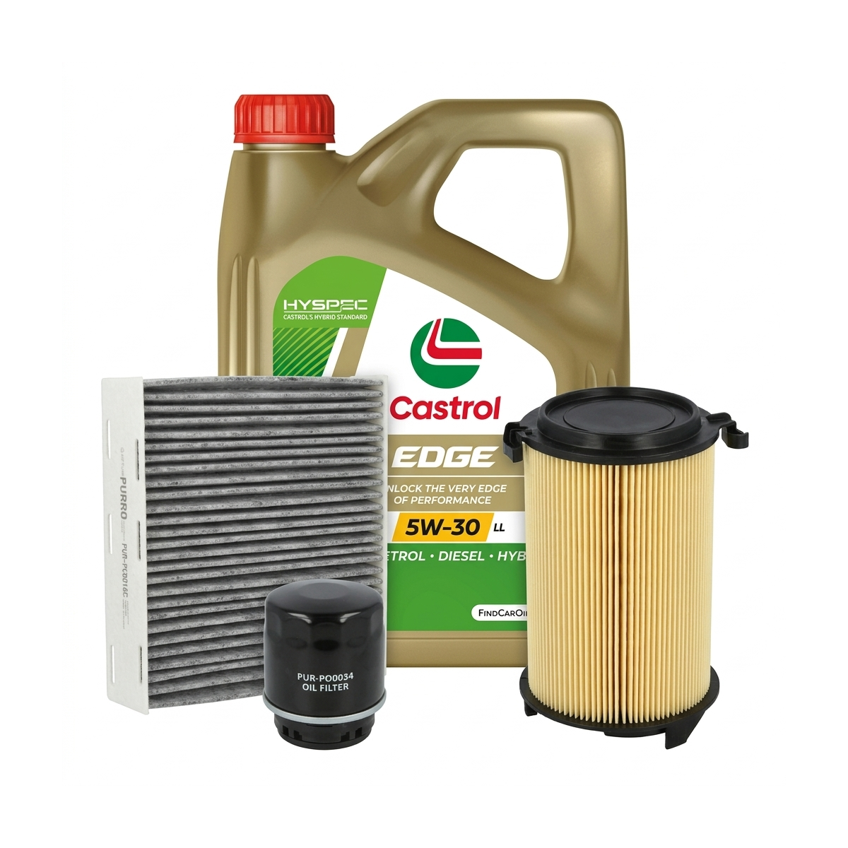 Kit revizie ulei Castrol EDGE 5W-30 LL + filtre VW Golf 6 1.4 TSI 122 CP – PURRO