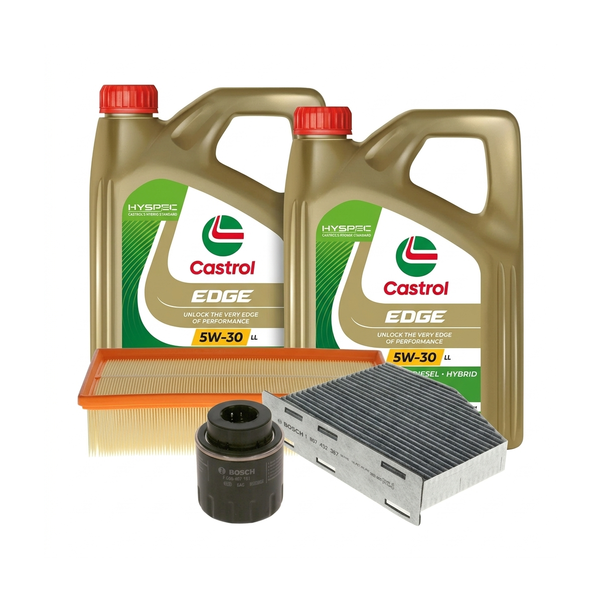 Kit revizie ulei Castrol EDGE 5W-30 LL + filtre VW Tiguan 5N 1.4 TSI 150 CP – Bosch