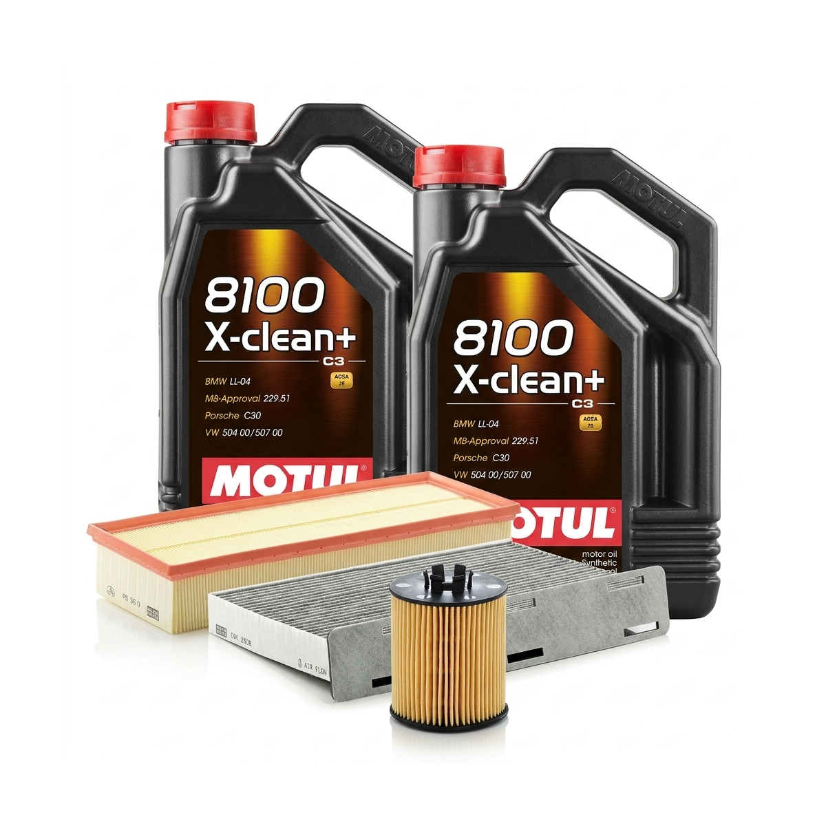 Kit revizie ulei Motul 8100 X-CLEAN+ 5W-30 + filtre VW Tiguan 5N 1.4 TSI 150 CP – MANN
