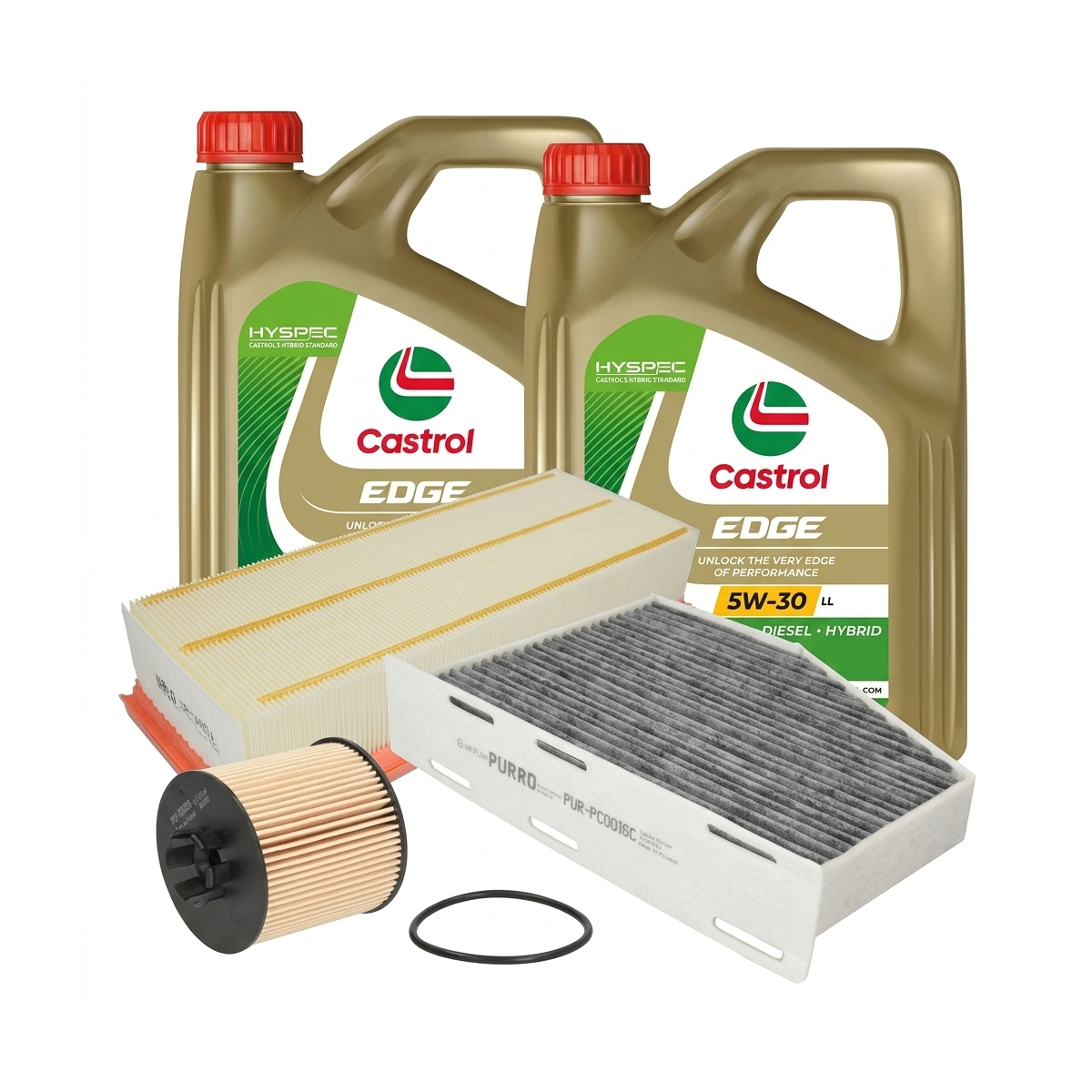 Kit revizie ulei Castrol EDGE 5W-30 LL + filtre VW Tiguan 5N 1.4 TSI 150 CP – PURRO