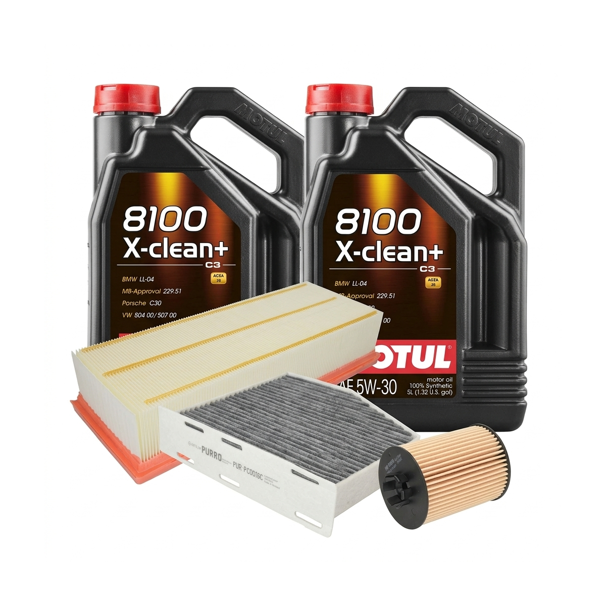 Kit revizie ulei Motul 8100 X-CLEAN+ 5W-30 + filtre VW Tiguan 5N 1.4 TSI 150 CP – PURRO