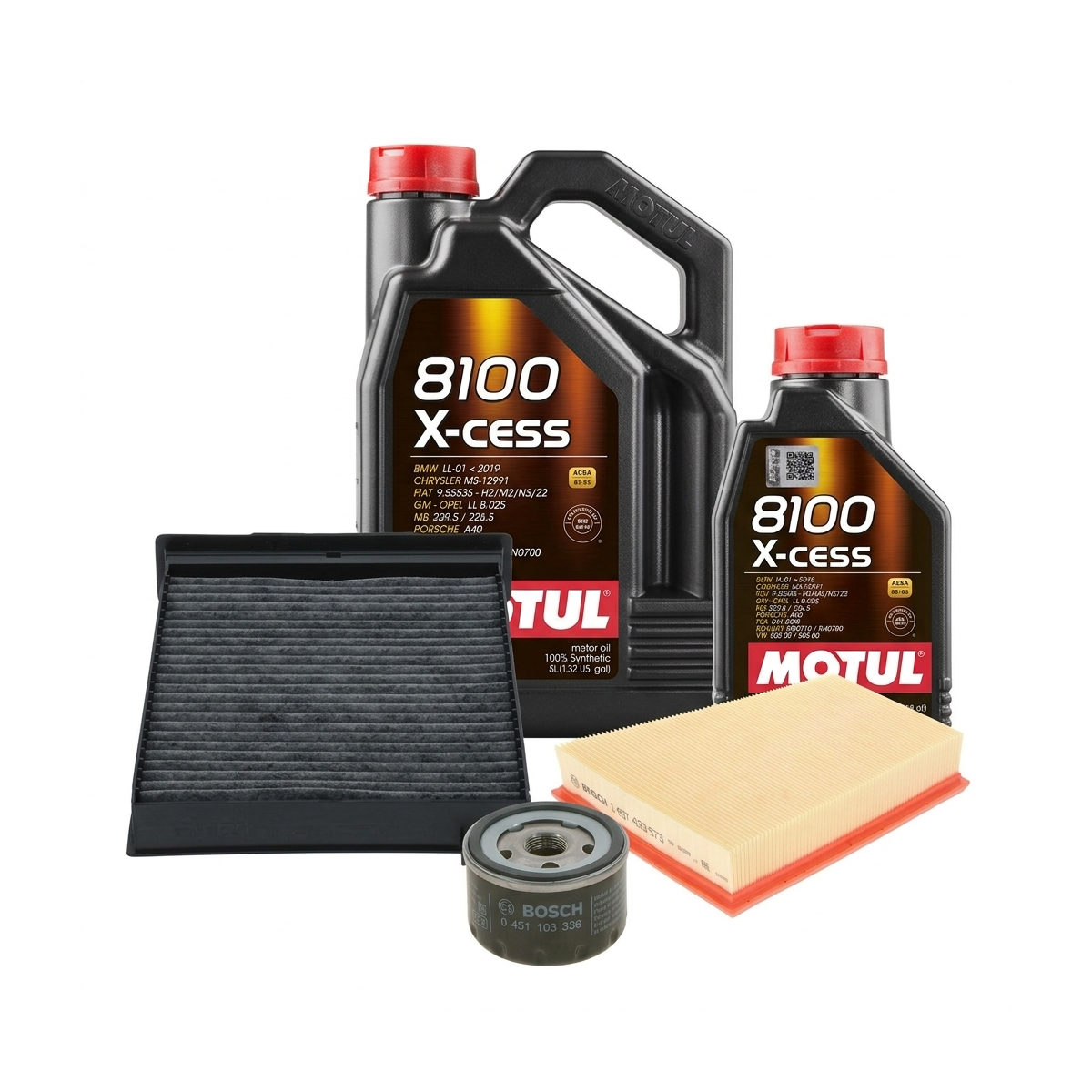 Kit revizie ulei Motul 8100 X-CESS 5W-40 + filtre Renault Megane 2 2.0 230 CP – Bosch