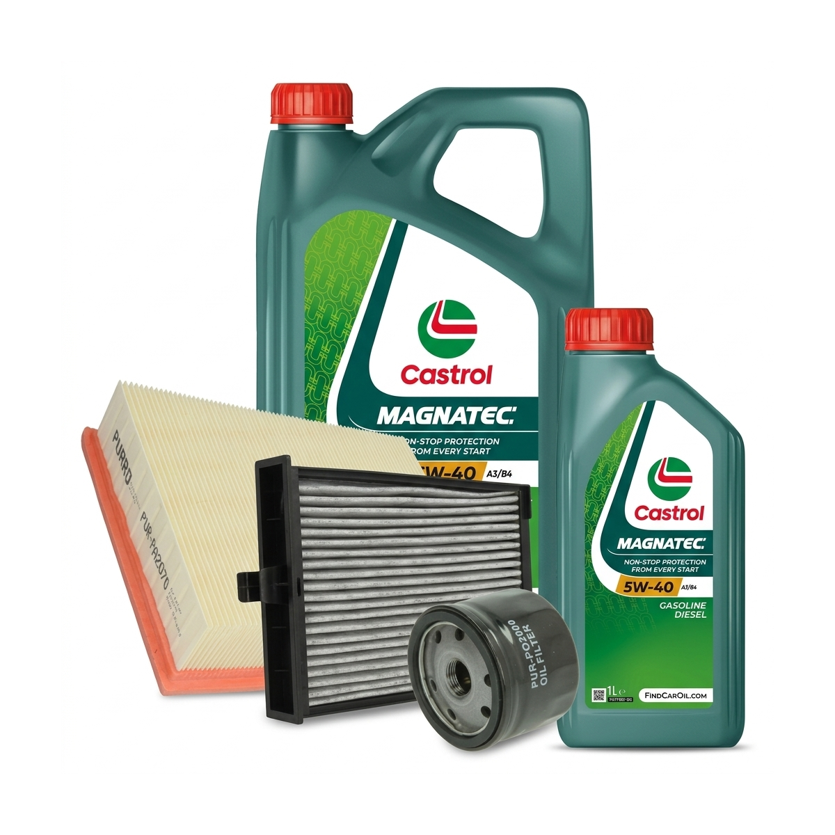 Kit revizie ulei Castrol MAGNATEC 5W-40 A3/B4 + filtre Renault Megane 2 2.0 230 CP – PURRO