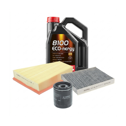 Kit revizie ulei Motul 8100 ECO-NERGY 5W-30 + filtre Ford Mondeo 4 2.0 Flexifuel 145 CP – Bosch