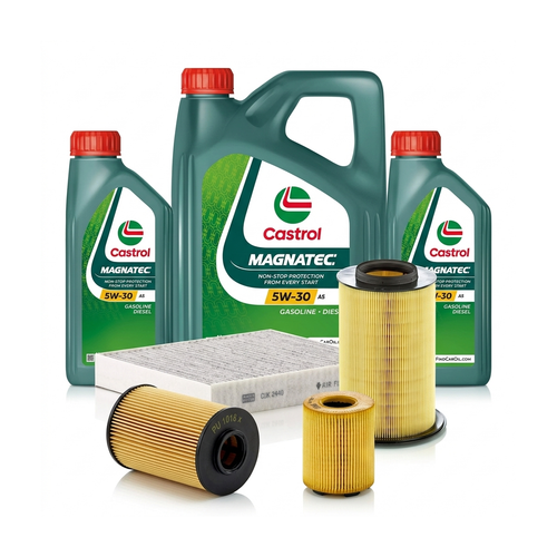Kit revizie ulei Castrol MAGNATEC 5W-30 A5 + filtre Ford Focus 2 2.0 TDCi 110 CP – MANN