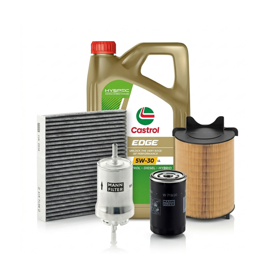 Kit revizie ulei Castrol EDGE 5W-30 LL + filtre Skoda Octavia 2 1.6 MultiFuel 102 CP – MANN