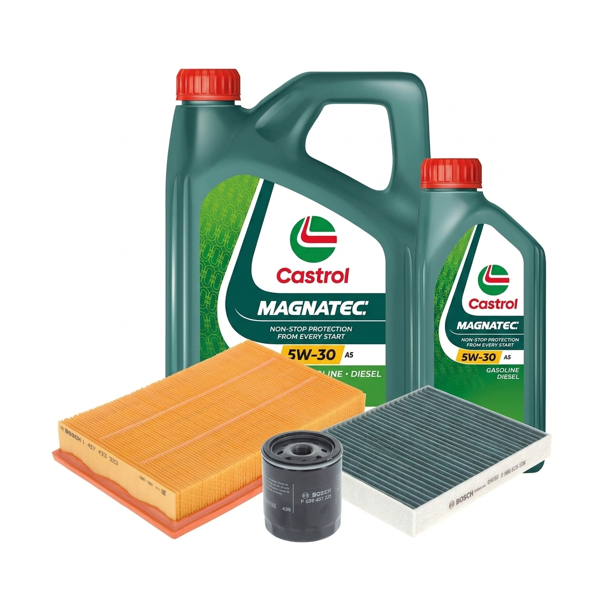 Kit revizie ulei Castrol MAGNATEC 5W-30 A5 + filtre Ford Focus 2 1.8 125 CP – Bosch