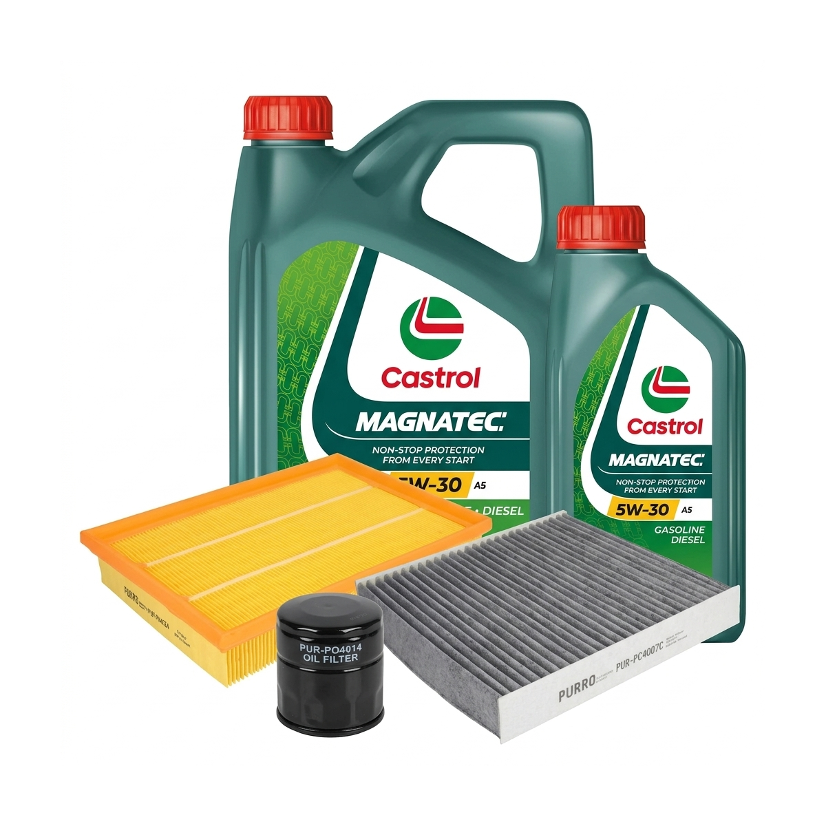Kit revizie ulei Castrol MAGNATEC 5W-30 A5 + filtre Ford Focus 2 1.8 125 CP – PURRO