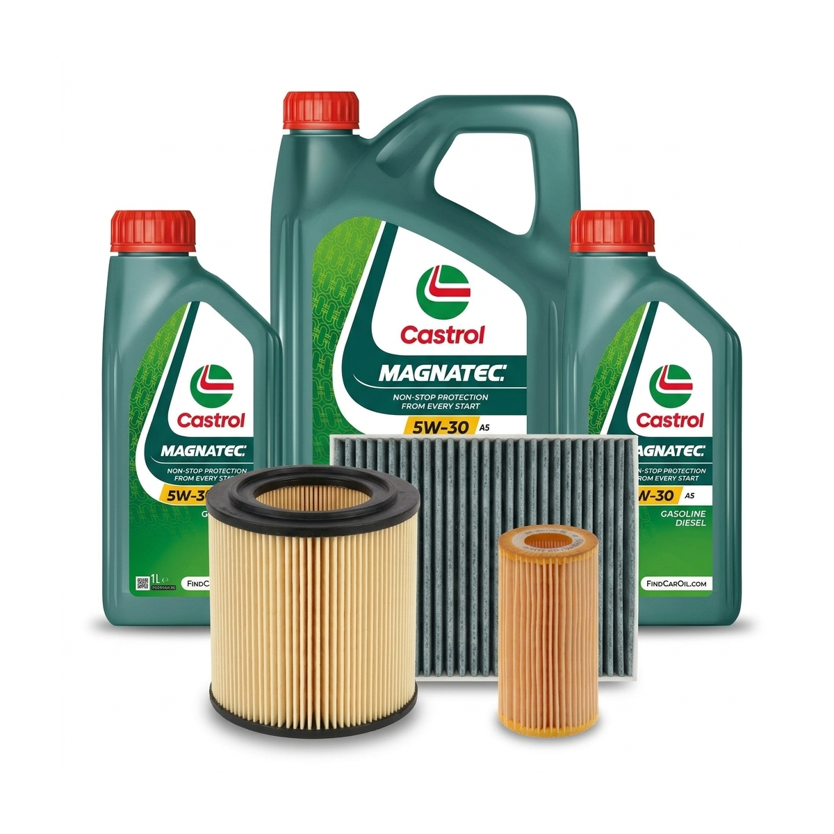 Kit revizie ulei Castrol MAGNATEC 5W-30 A5 + filtre Ford Focus 2 2.5 RS 305 CP – Bosch