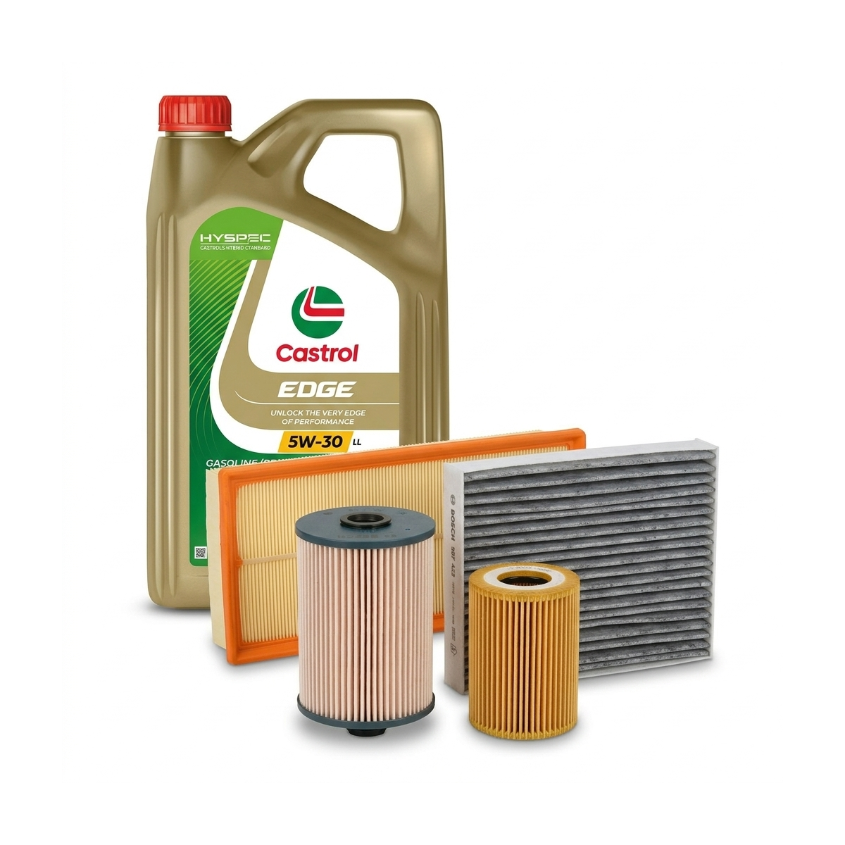 Kit revizie ulei Castrol EDGE 5W-30 LL + filtre VW Golf 6 2.0 TDI 170 CP – Bosch