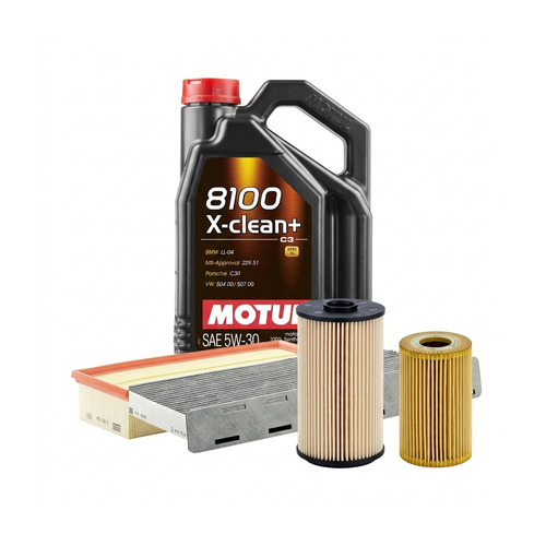Kit revizie ulei Motul 8100 X-CLEAN+ 5W-30 + filtre VW Golf 6 2.0 TDI 170 CP – MANN