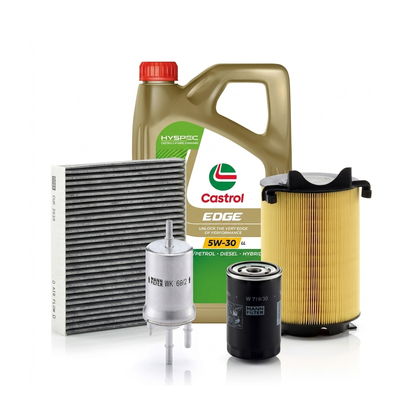 Kit revizie ulei Castrol EDGE 5W-30 LL + filtre VW Golf 6 1.6 BiFuel 102 CP – MANN