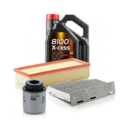 Kit revizie ulei Motul 8100 X-CESS 5W-40 + filtre VW Passat B6 1.4 TSI EcoFuel 150 CP – MANN
