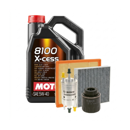 Kit revizie ulei Motul 8100 X-CESS 5W-40 + filtre VW Touran 1T1/1T2 1.4 TSI EcoFuel 150 CP – Bosch