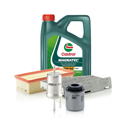 Kit revizie ulei Castrol MAGNATEC 5W-40 A3/B4 + filtre VW Touran 1T1/1T2 1.4 TSI EcoFuel 150 CP – MANN