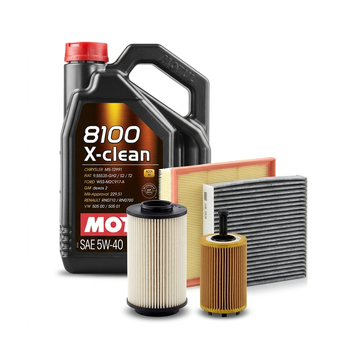 Kit revizie ulei Motul 8100 X-CLEAN 5W-40 + filtre VW Passat B6 2.0 TDI 110 CP – MANN