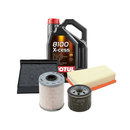 Kit revizie ulei Motul 8100 X-CESS 5W-40 + filtre Renault Megane 2 1.9 dCi 90 CP – Bosch