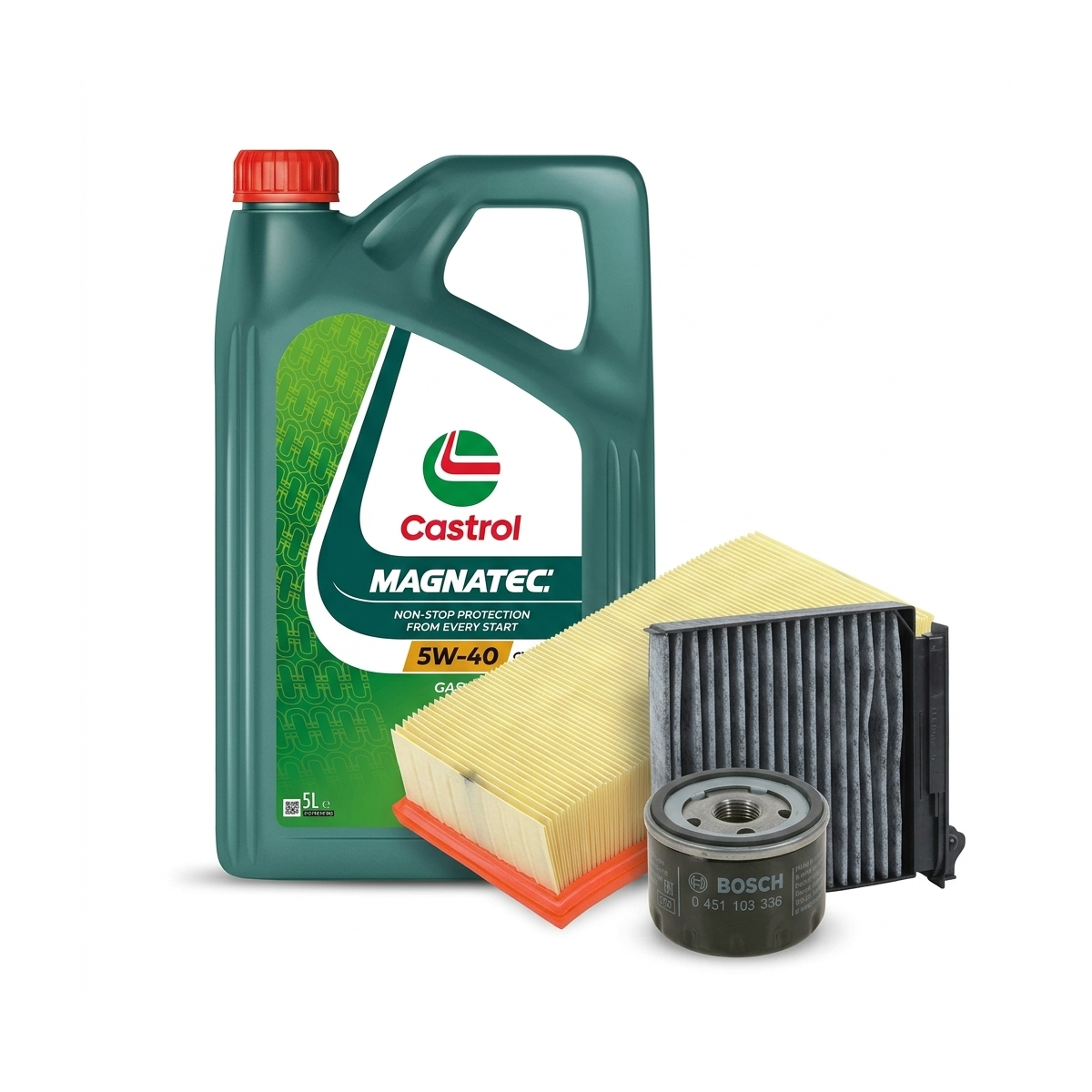 Kit revizie ulei Castrol MAGNATEC 5W-40 C3 + filtre Renault Clio 3 1.6 16V GT 128 CP – Bosch