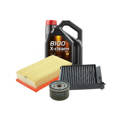 Kit revizie ulei Motul 8100 X-CLEAN+ 5W-30 + filtre Renault Clio 3 1.6 16V GT 128 CP – Bosch