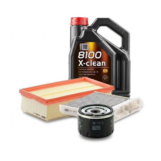 Kit revizie ulei Motul 8100 X-CLEAN 5W-40 + filtre Renault Clio 3 1.6 16V GT 128 CP – MANN