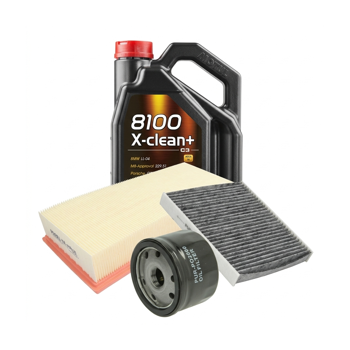 Kit revizie ulei Motul 8100 X-CLEAN+ 5W-30 + filtre Renault Clio 3 1.6 16V GT 128 CP – PURRO