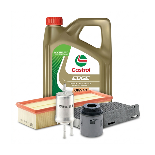 Kit revizie ulei Castrol EDGE 0W-30 + filtre VW Passat B7 1.4 TSI EcoFuel 150 CP – MANN