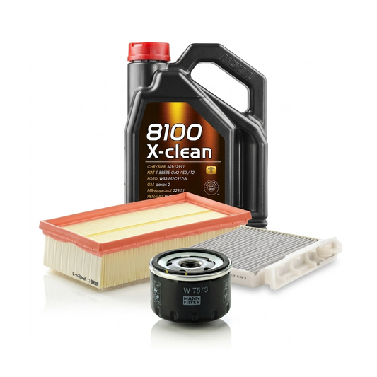 Kit revizie ulei Motul 8100 X-CLEAN 5W-40 + filtre Renault Clio 3 2.0 16V Sport 200 CP – MANN
