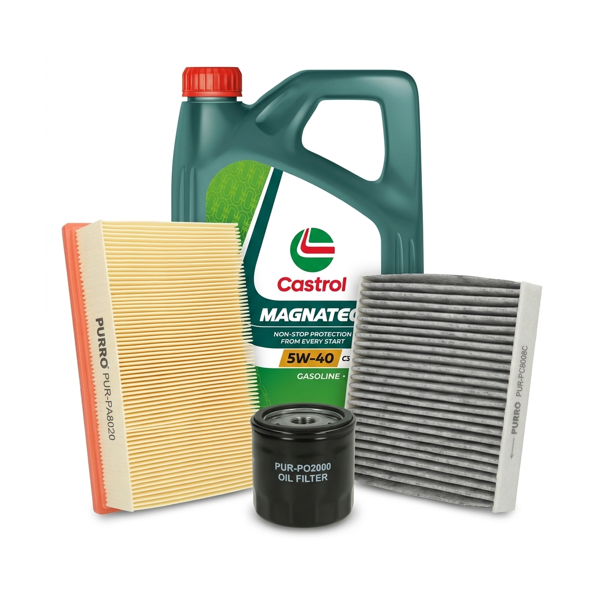Kit revizie ulei Castrol MAGNATEC 5W-40 C3 + filtre Renault Clio 3 2.0 16V Sport 200 CP – PURRO