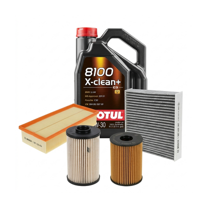 Kit revizie ulei Motul 8100 X-CLEAN+ 5W-30 + filtre Skoda Octavia 2 1.6 TDI 105 CP – Bosch