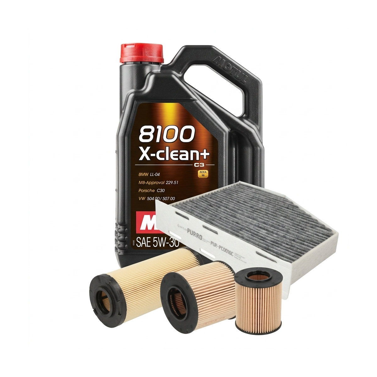 Kit revizie ulei Motul 8100 X-CLEAN+ 5W-30 + filtre Skoda Octavia 2 1.4 TSI 122 CP – PURRO