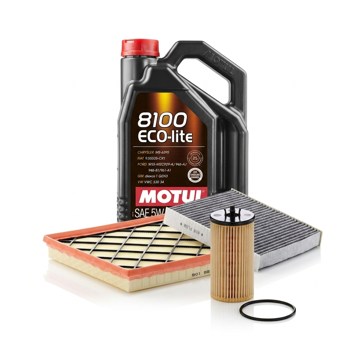 Kit revizie ulei Motul 8100 ECO-LITE 5W-30 + filtre Opel Astra J 1.4 87 CP – MANN