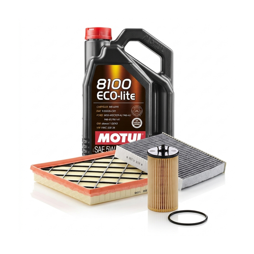 Kit revizie ulei Motul 8100 ECO-LITE 5W-30 + filtre Opel Astra J 1.4 87 CP – MANN