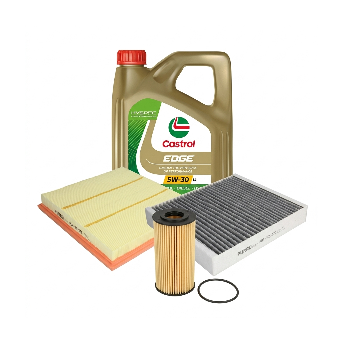 Kit revizie ulei Castrol EDGE 5W-30 LL + filtre Opel Astra J 1.4 87 CP – PURRO