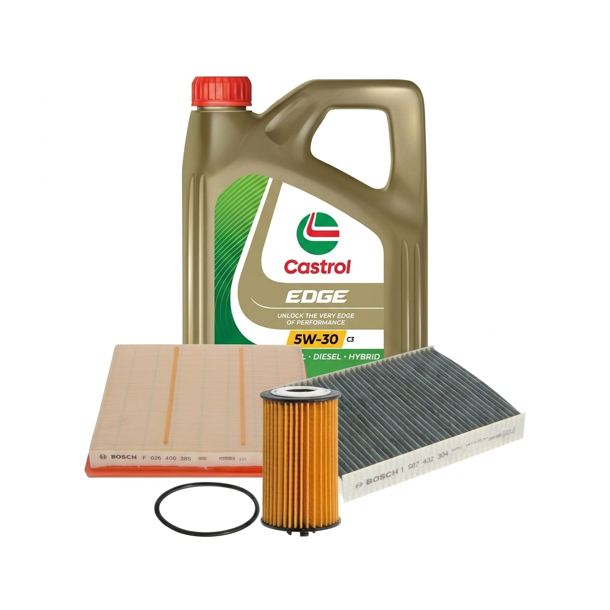 Kit revizie ulei Castrol EDGE 5W-30 C3 + filtre Opel Astra J 1.4 100 CP – Bosch