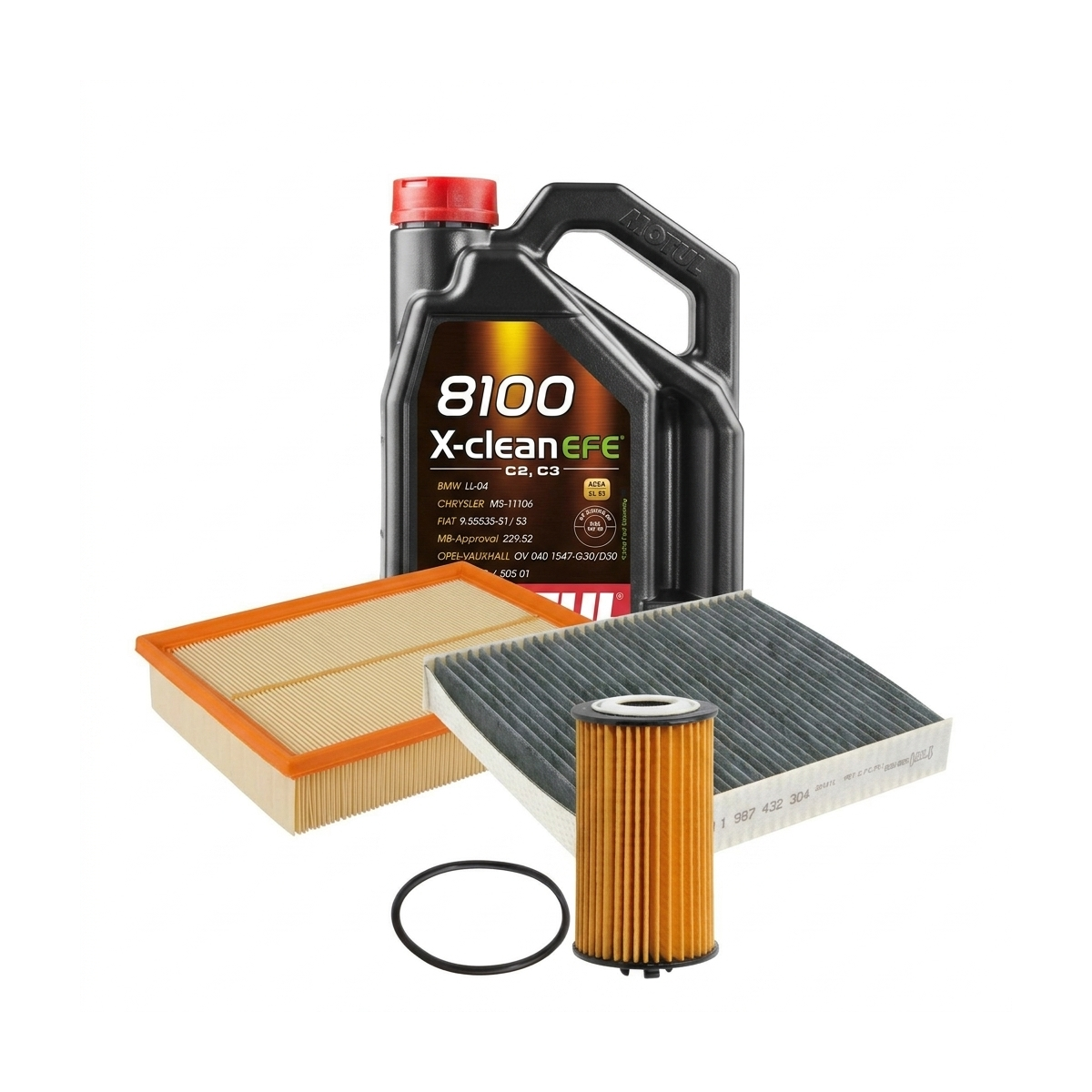 Kit revizie ulei Motul 8100 X-CLEAN EFE 5W-30 + filtre Opel Astra J 1.4 100 CP – Bosch