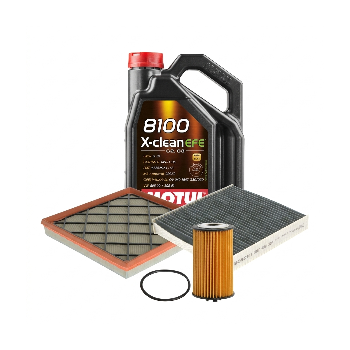 Kit revizie ulei Motul 8100 X-CLEAN EFE 5W-30 + filtre Opel Astra J 1.6 115 CP – Bosch
