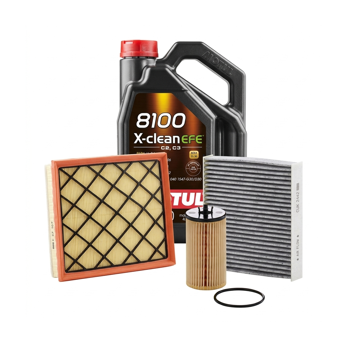 Kit revizie ulei Motul 8100 X-CLEAN EFE 5W-30 + filtre Opel Astra J 1.4 Turbo 140 CP – MANN