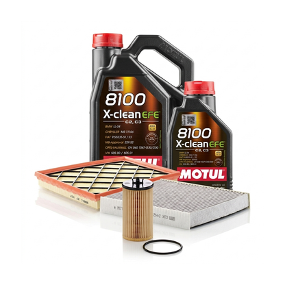 Kit revizie ulei Motul 8100 X-CLEAN EFE 5W-30 + filtre Opel Astra J 1.6 Turbo 180 CP – MANN