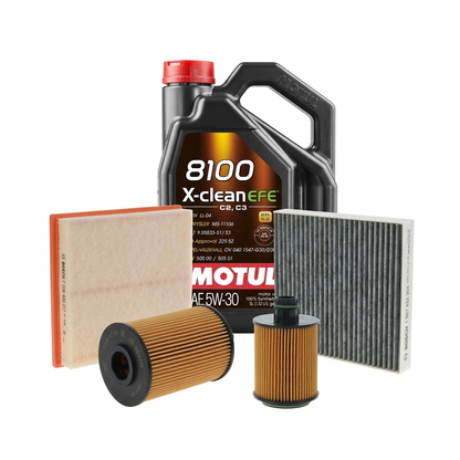 Kit revizie ulei Motul 8100 X-CLEAN EFE 5W-30 + filtre Opel Astra J 2.0 CDTI 160 CP – Bosch