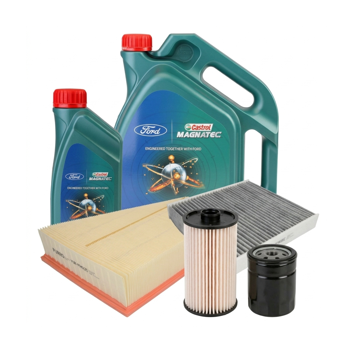 Kit revizie ulei Castrol Ford Magnatec A5 5W-30 + filtre Ford Mondeo 4 1.8 TDCi 125 CP – PURRO